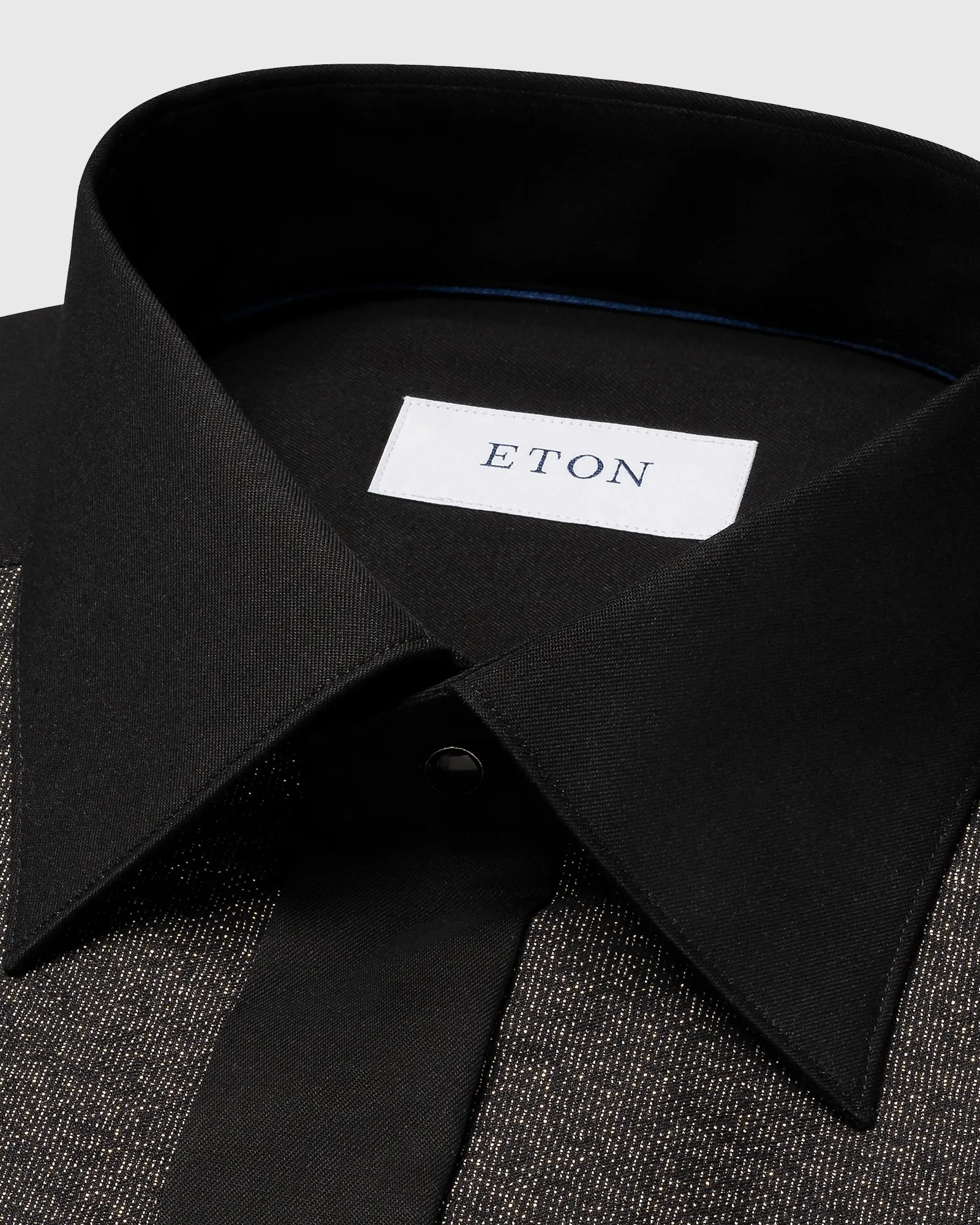 ETON 10001219718 BLACK WITH LUREX SLIM FRENCH CUFF SHIRT