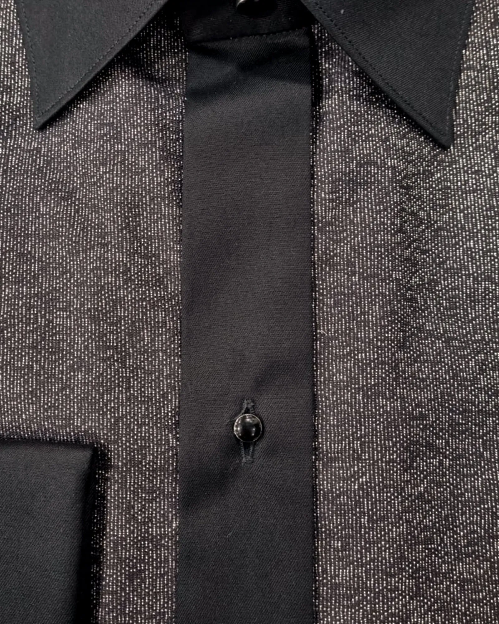 ETON 10001219718 BLACK WITH LUREX SLIM FRENCH CUFF SHIRT