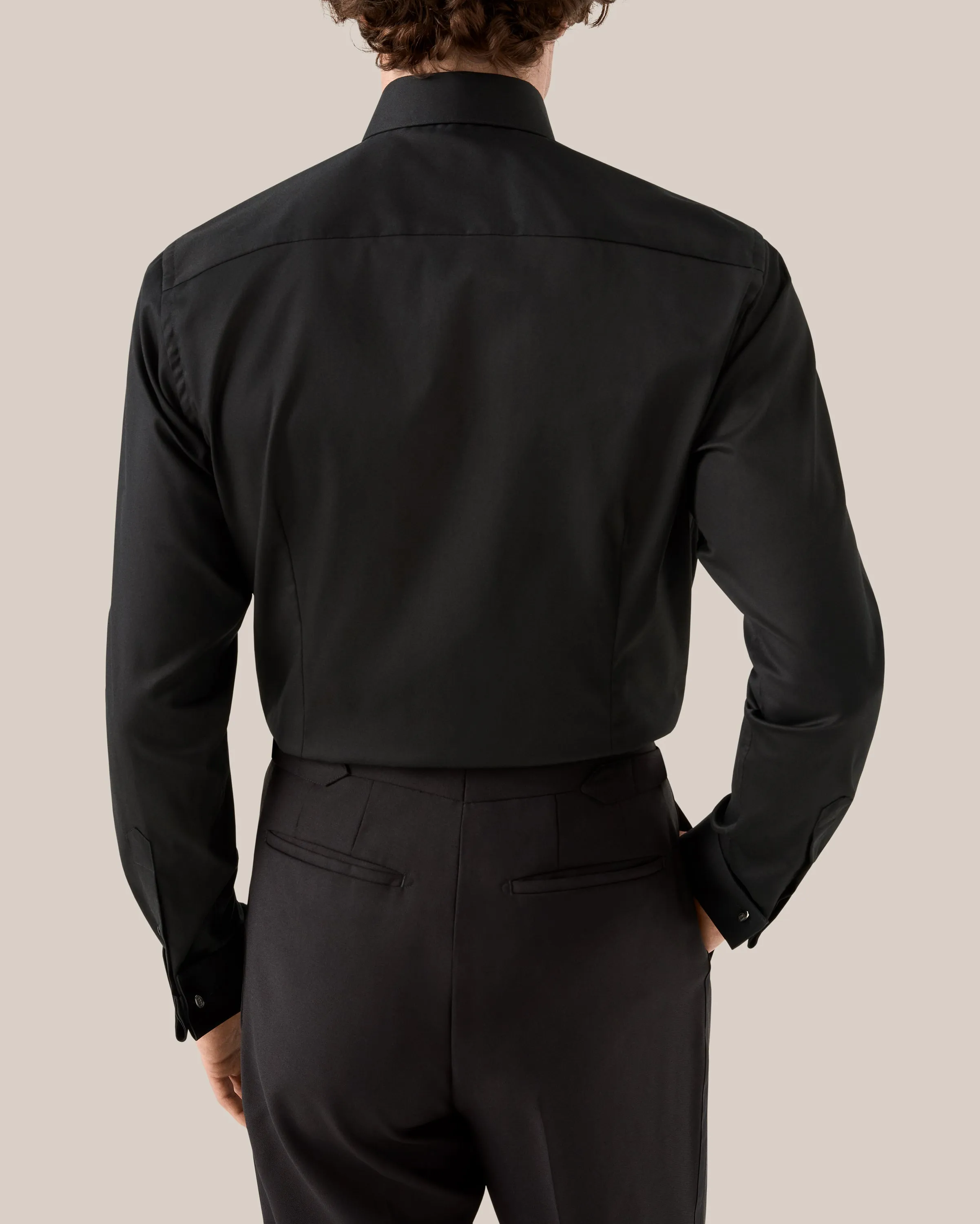 ETON 10001219718 BLACK WITH LUREX SLIM FRENCH CUFF SHIRT
