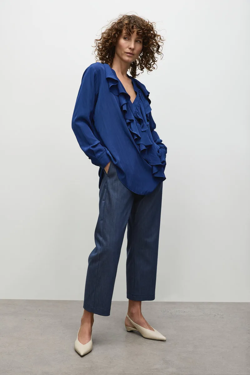 F67 8649 WRAP RIPPLE BLOUSE