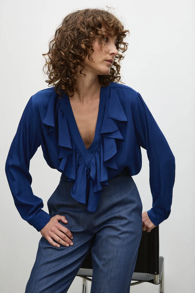 F67 8649 WRAP RIPPLE BLOUSE