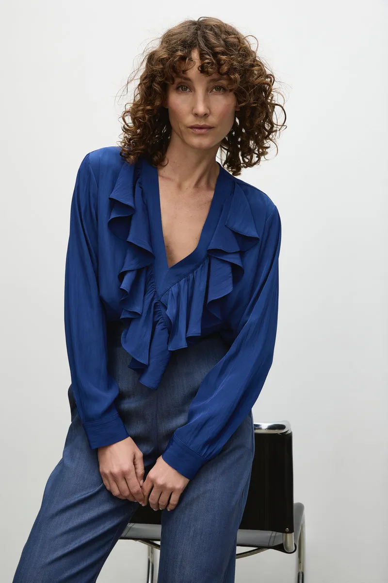 F67 8649 WRAP RIPPLE BLOUSE