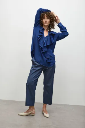F67 8649 WRAP RIPPLE BLOUSE