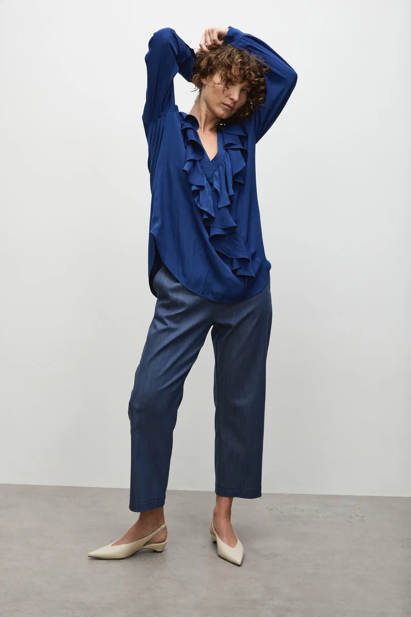 F67 8649 WRAP RIPPLE BLOUSE