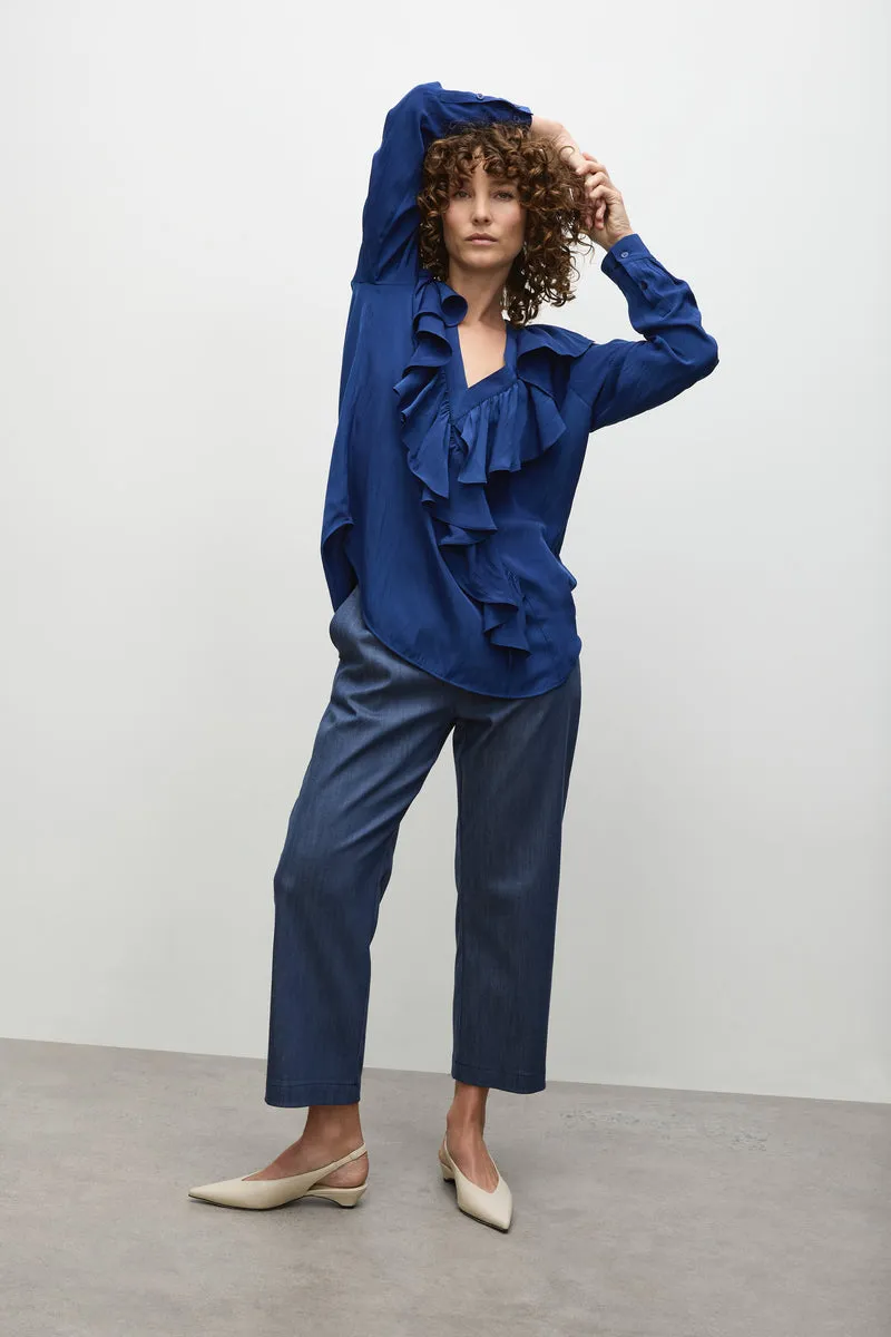 F67 8649 WRAP RIPPLE BLOUSE
