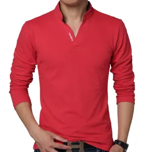 Fashion Brand Men Polo shirt Solid Color Long-Sleeve Slim Fit Shirt Men Cotton polo Shirts Casual Shirts 5XL