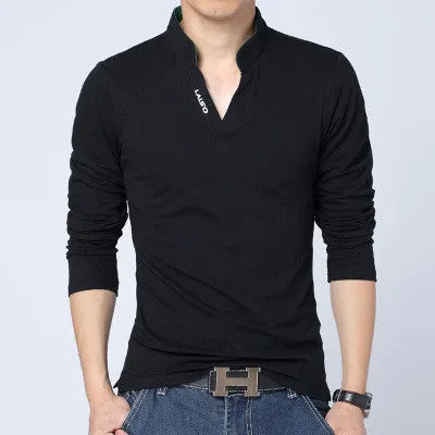 Fashion Brand Men Polo shirt Solid Color Long-Sleeve Slim Fit Shirt Men Cotton polo Shirts Casual Shirts 5XL