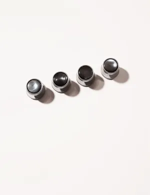 FINAL SALE: Smoke Mother of Pearl & Steel Dress Studs