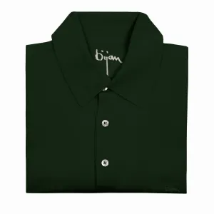 Forest Green Short Sleeve Pure Silk Polo Shirt