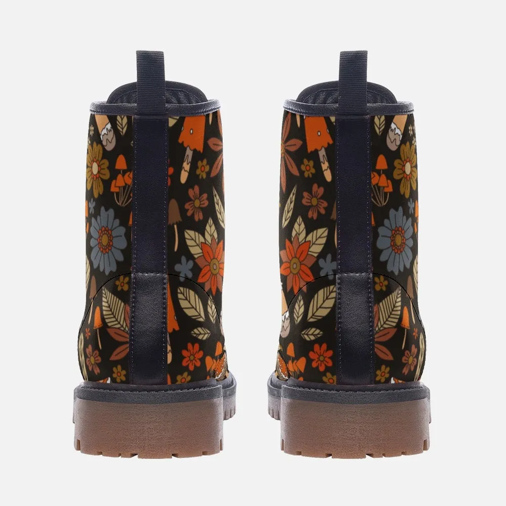 Forest Mushroom Cottage Vegan Leather Unisex Boots