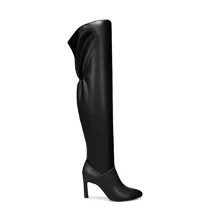 Franco Sarto Callie 2 heels boots over the knee shoes size 7 black leather nwob