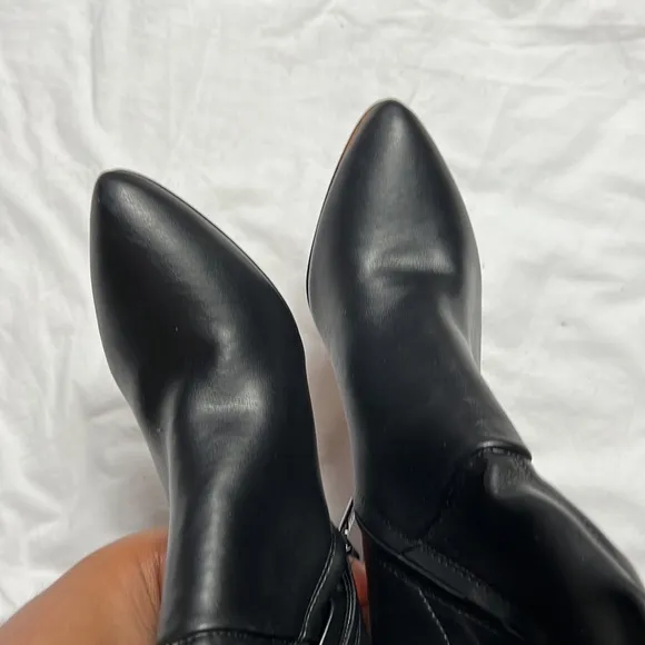 Franco Sarto Callie 2 heels boots over the knee shoes size 7 black leather nwob
