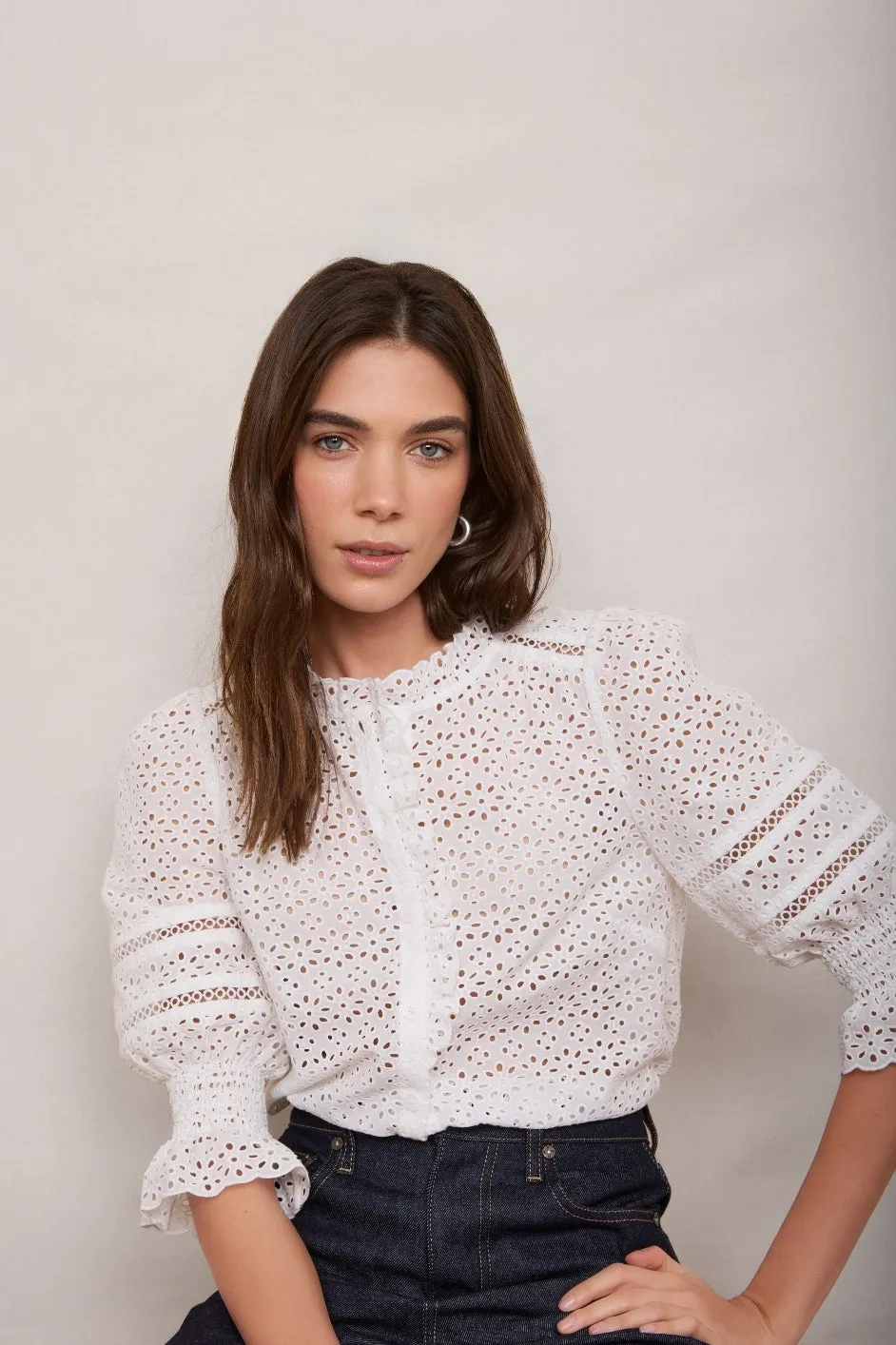 Frankie Blouse - Ivory Broderie