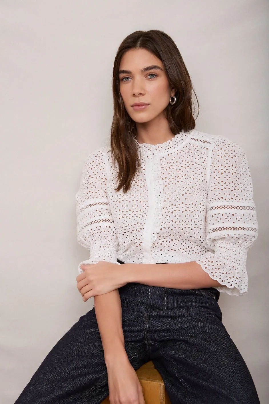 Frankie Blouse - Ivory Broderie