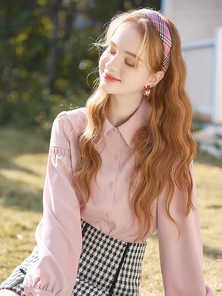 French Romance Puff Sleeve Chiffon Shirt