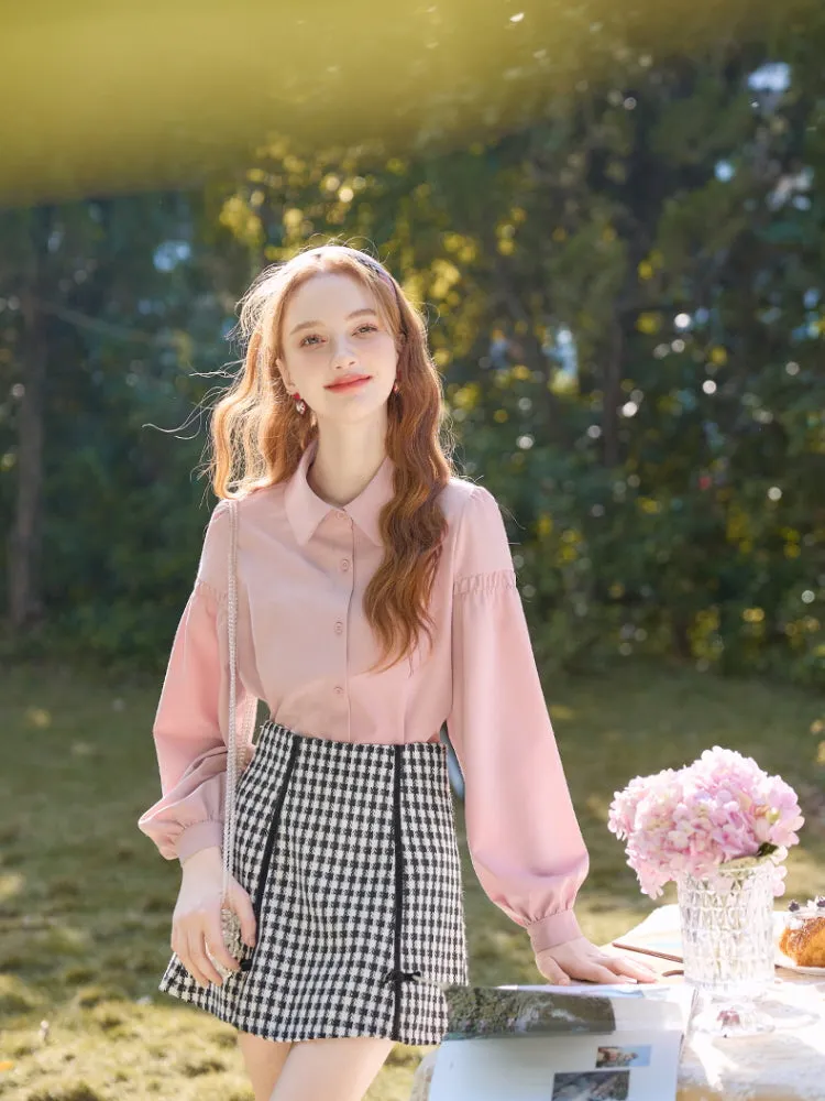 French Romance Puff Sleeve Chiffon Shirt