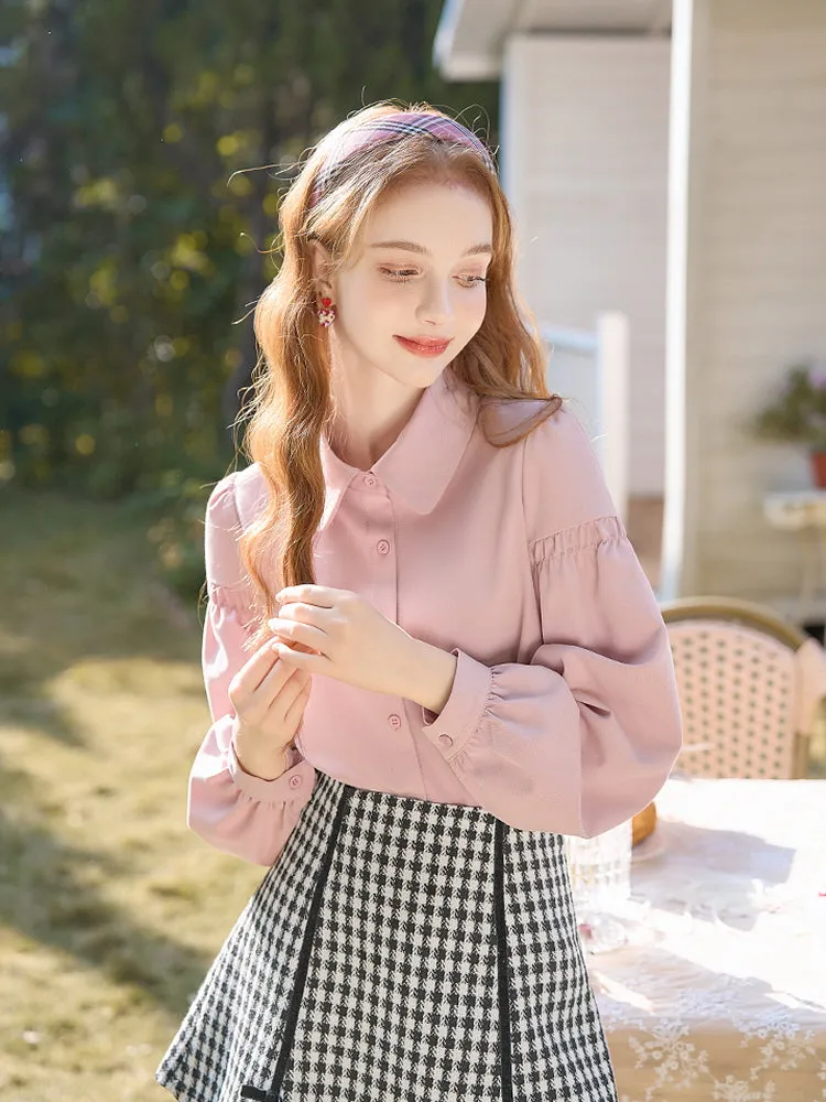 French Romance Puff Sleeve Chiffon Shirt