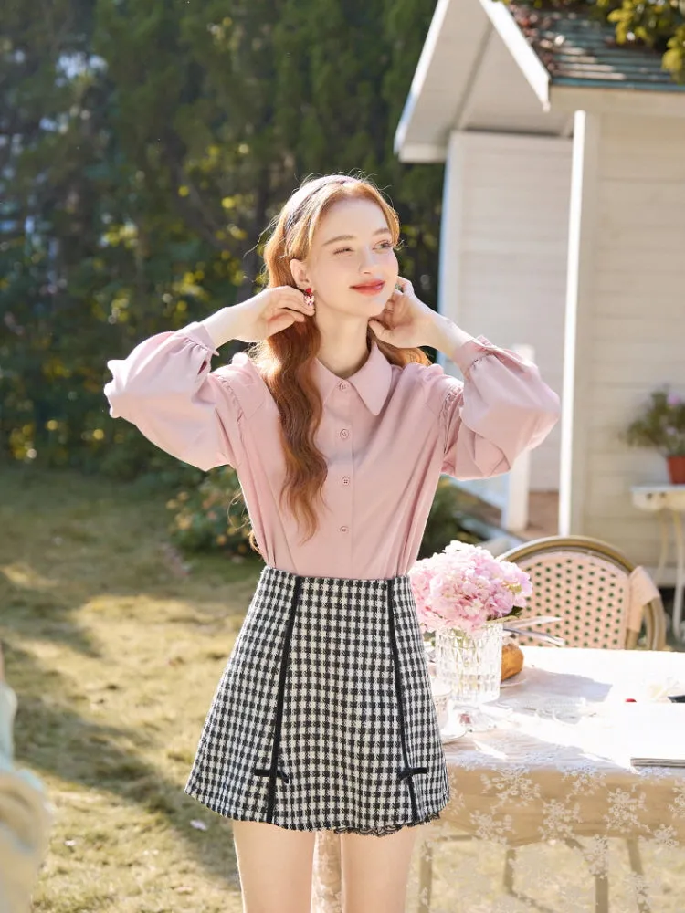 French Romance Puff Sleeve Chiffon Shirt