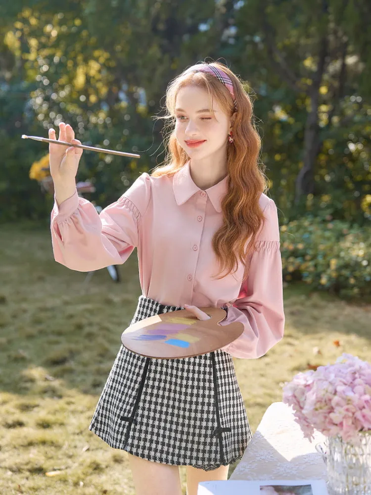 French Romance Puff Sleeve Chiffon Shirt