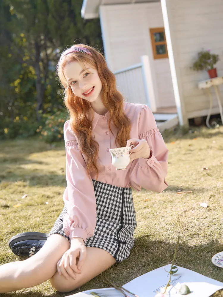 French Romance Puff Sleeve Chiffon Shirt