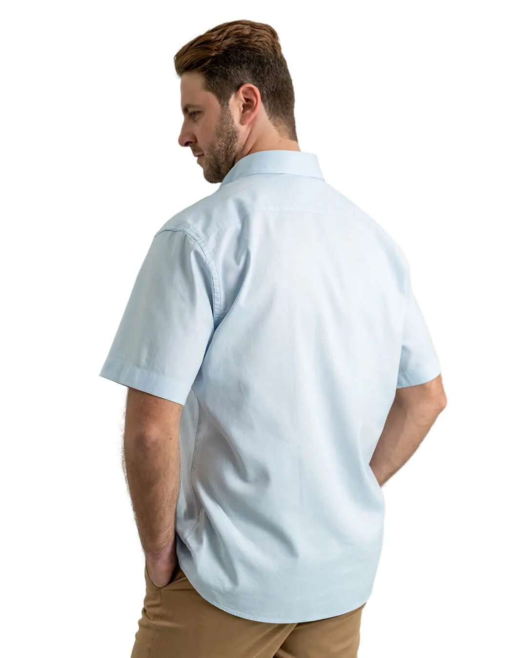 Gagliardi Sky Cotton Oxford Short Sleeve Shirt
