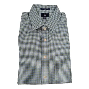 GANT Kelly Green Comfort Oxford Check Fitted Shirt 365522 Size M NWT