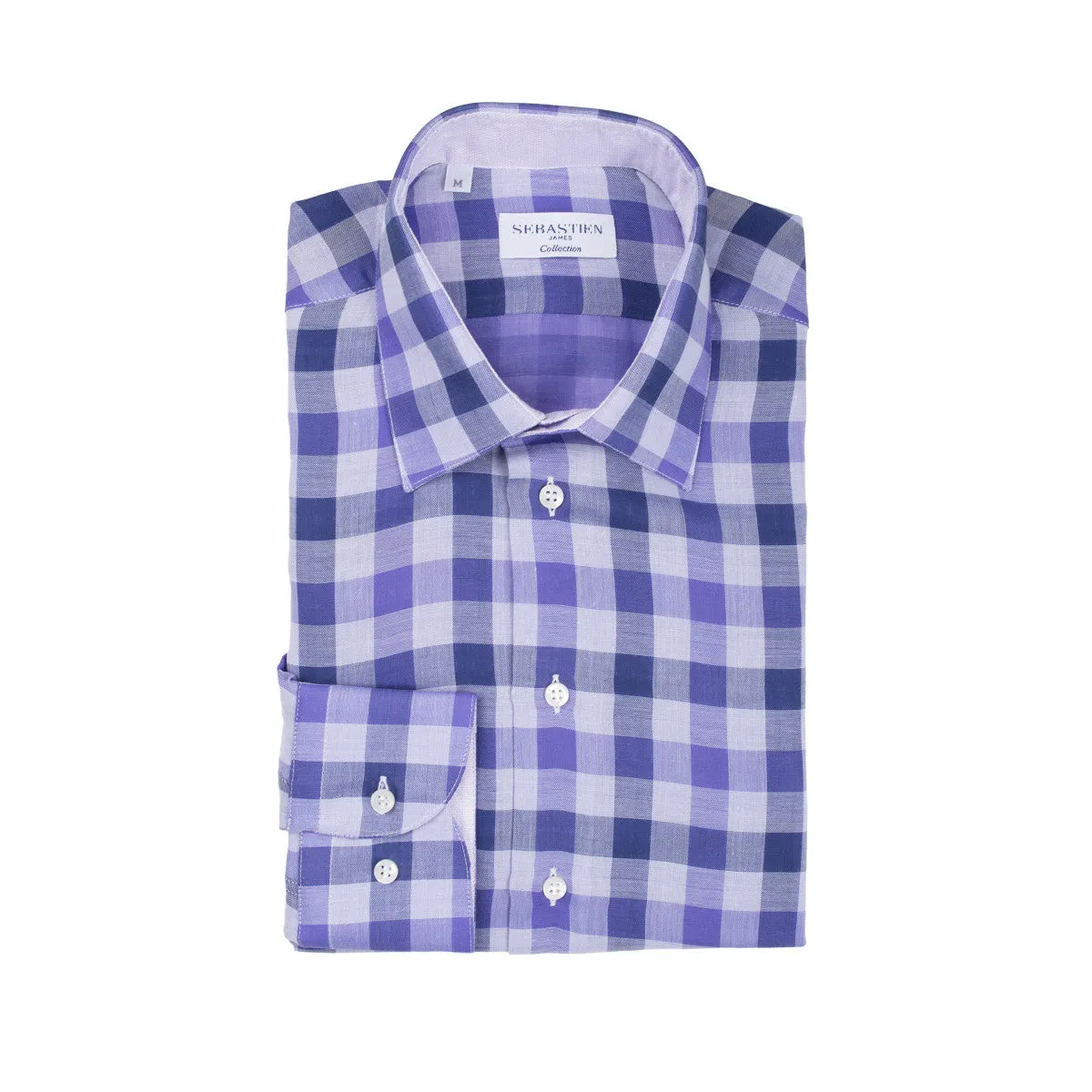 Gary Cotton Voile Large Check - Purple