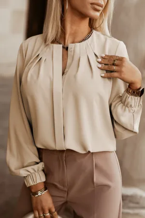 Gathered Stretch Cuff Shirt