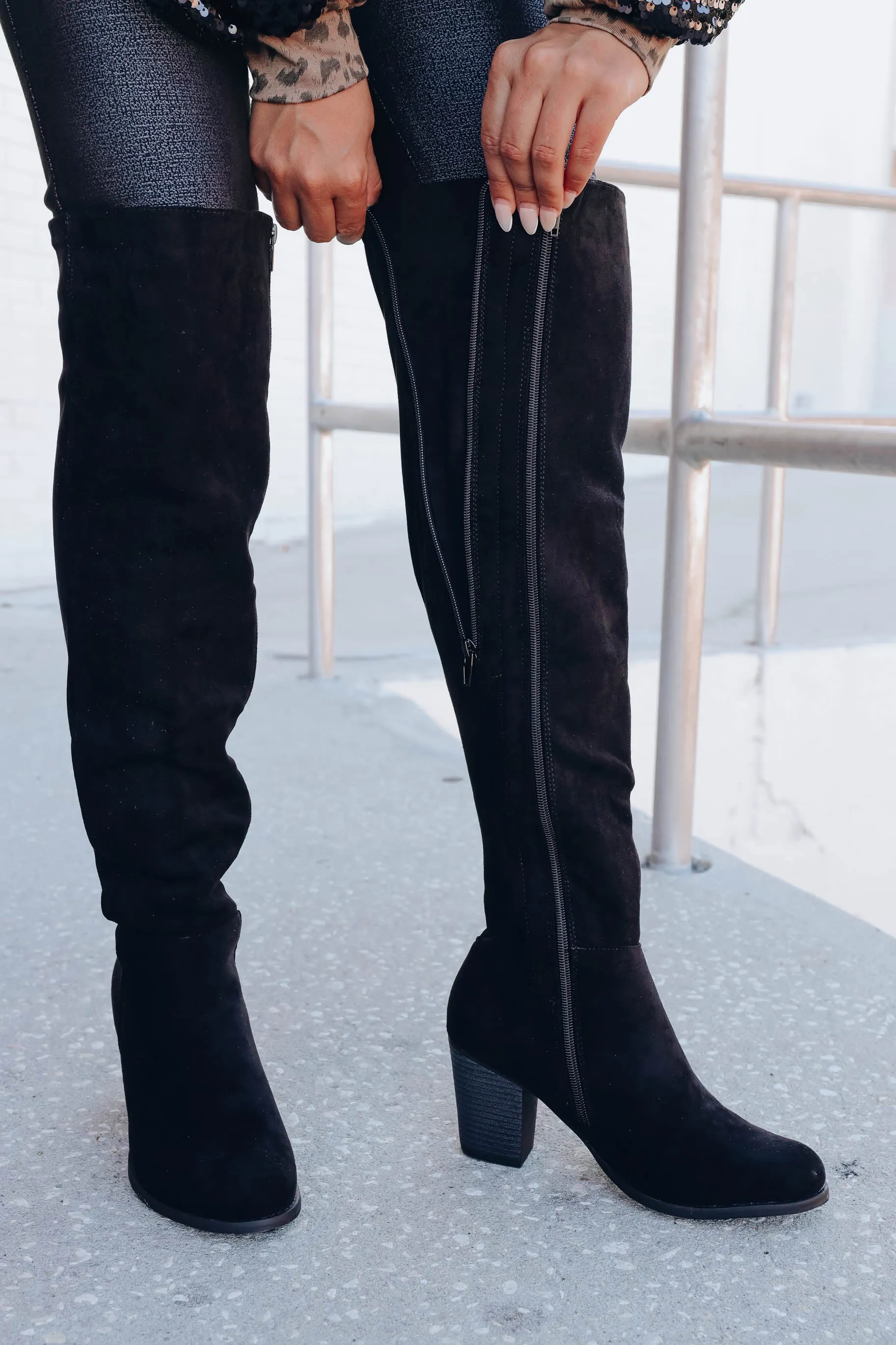 Giabella Over The Knee Boot - Black
