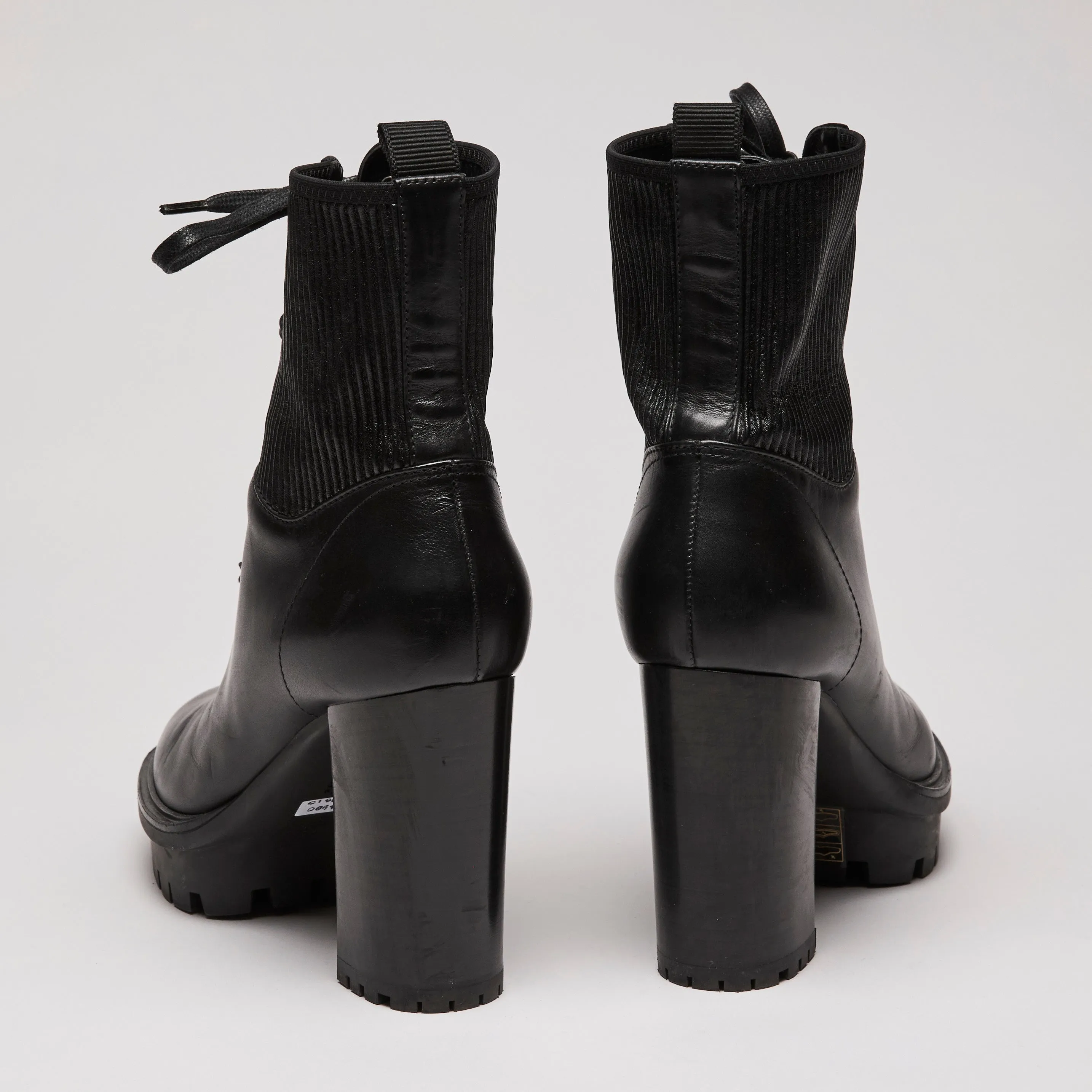 Gianvito Rossi Black Leather Combat Boots size 40