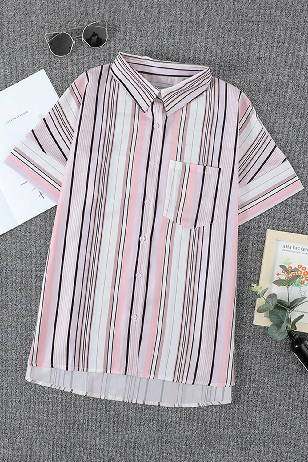 Gingham Play Button Down Shirt