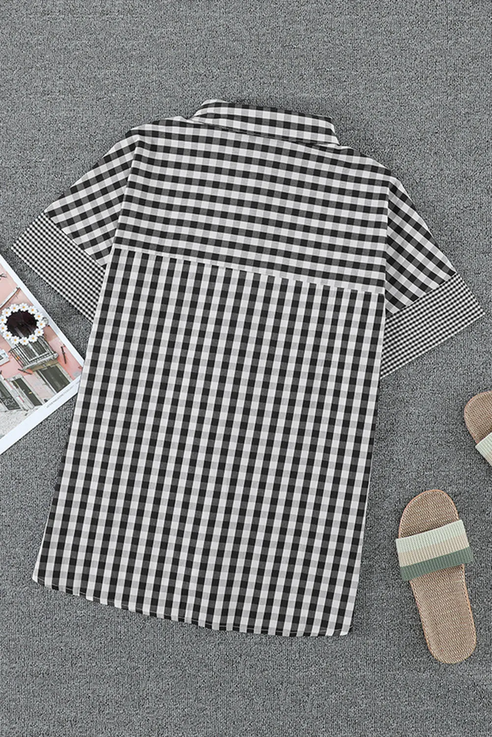Gingham Play Button Down Shirt