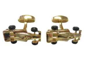 Gold Toned F1 Race Car Cufflinks