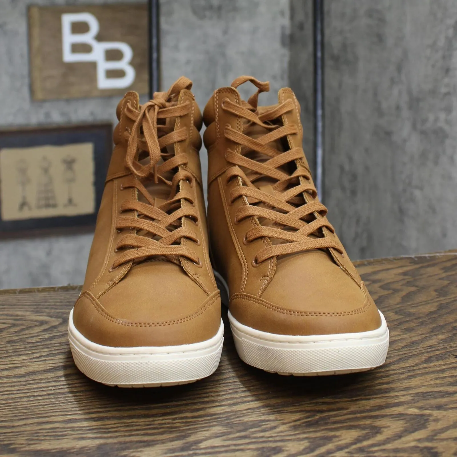 Goodfellow & Co Mens Travis High Top Sneaker 88082943 Cognac Brown 10.5