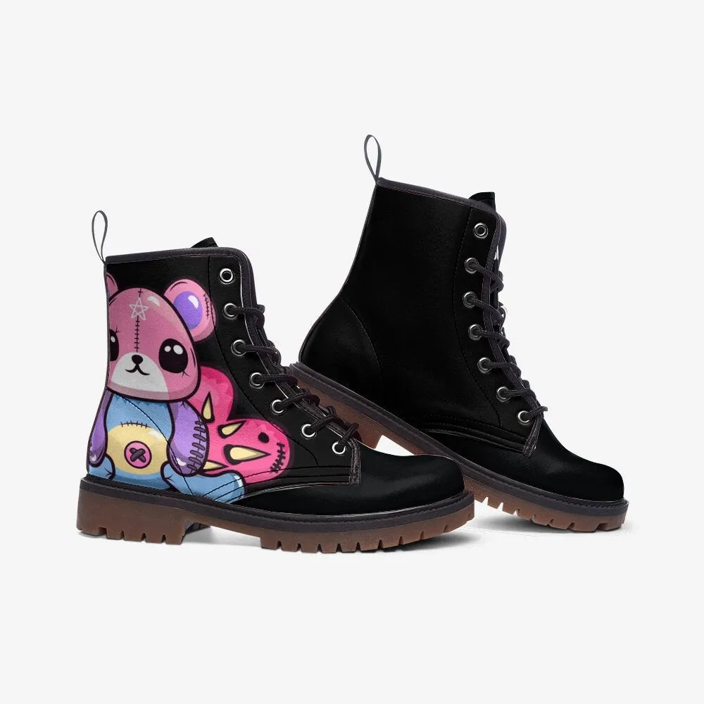 Goth Teddy Kawaii Vegan Leather Unisex Boots