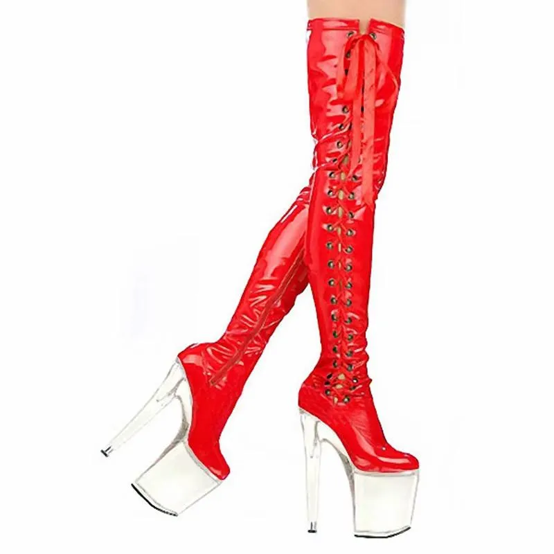 Gothic 20 cm heels Women Over The Knee Boots