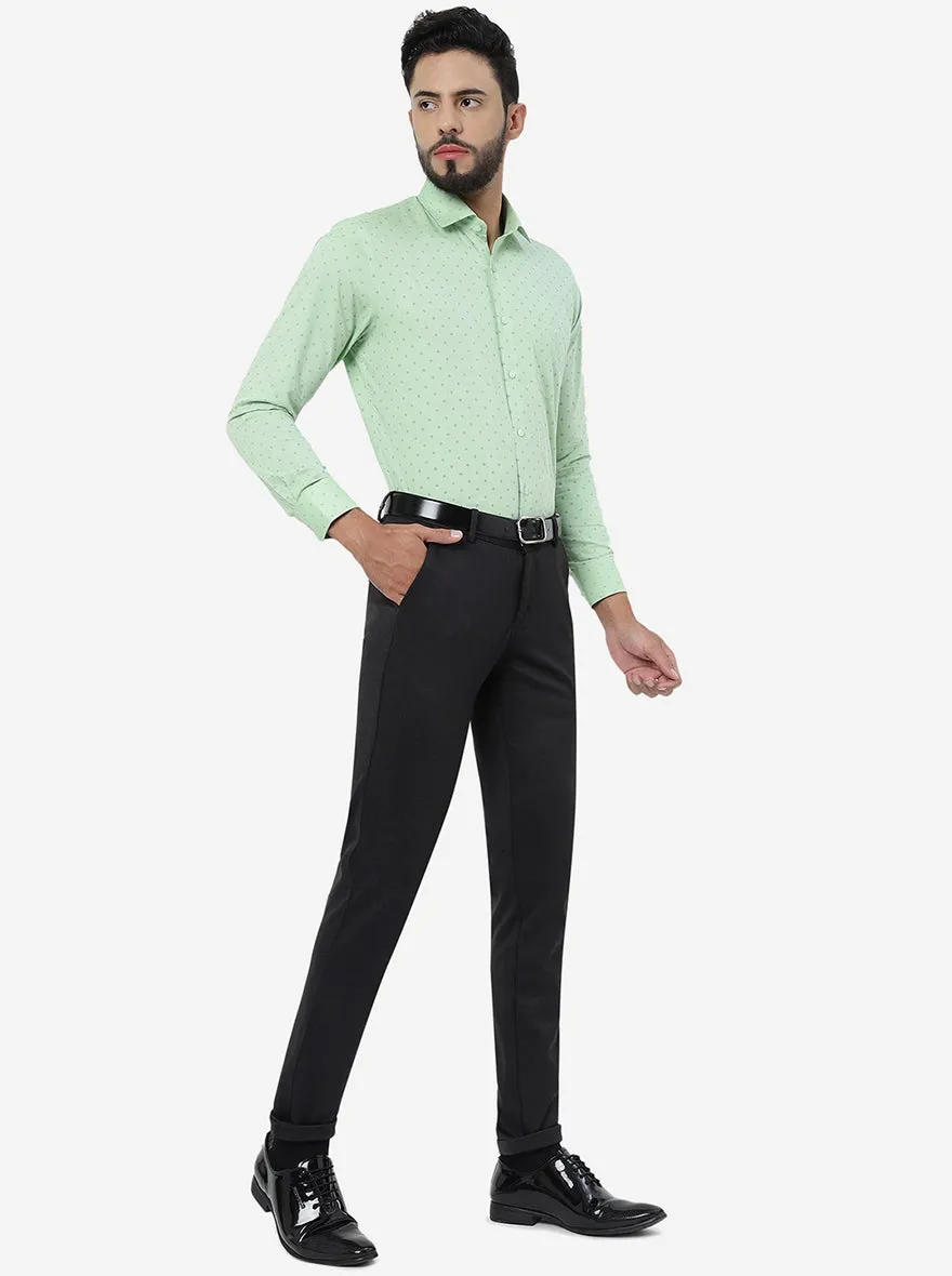 Green Printed Slim Fit Formal Shirt | Greenfibre