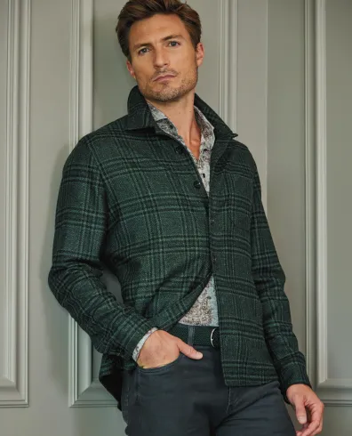 Grey with Brown Paisley Sport Shirt
