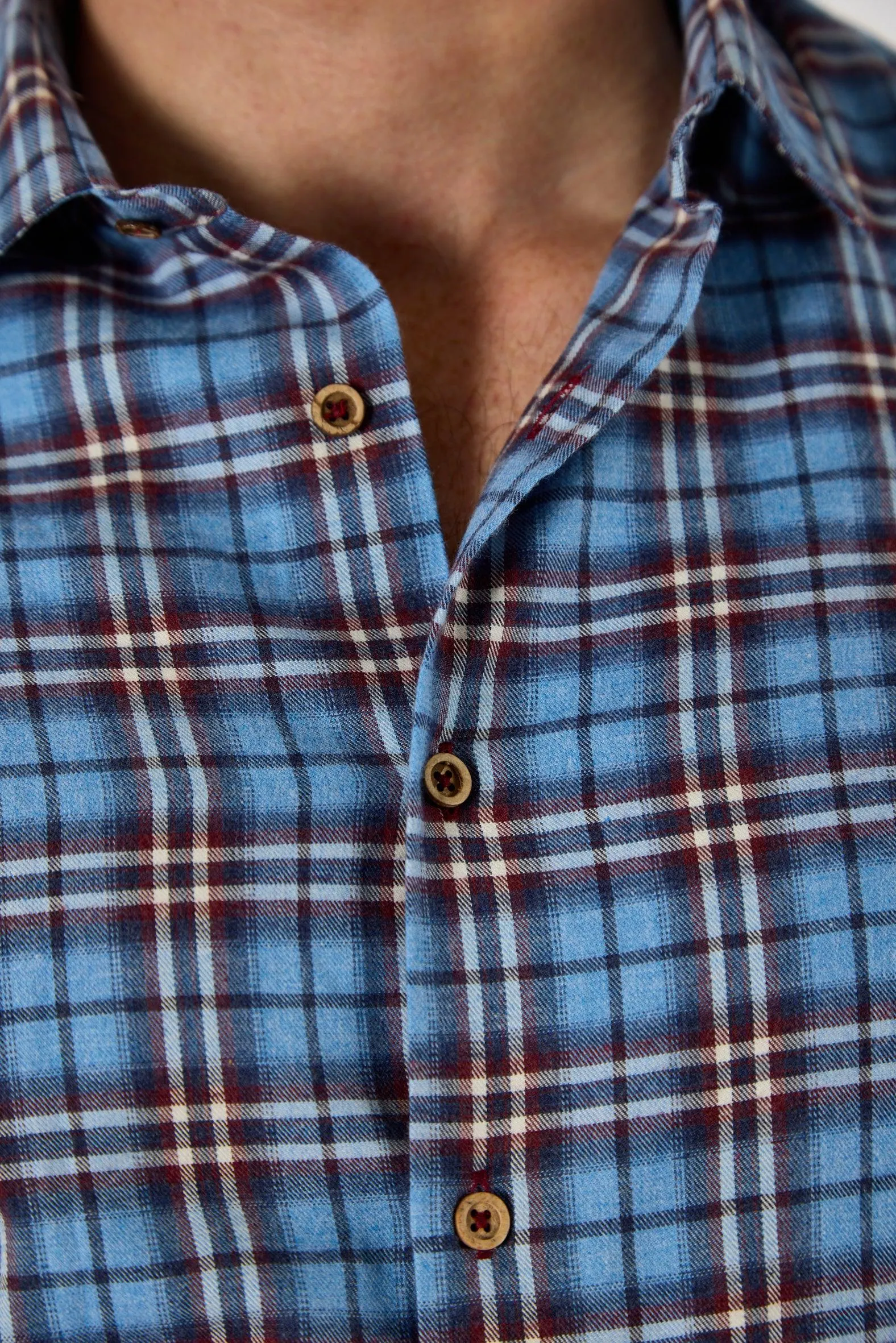 Gun Hill Mens Cook Check Shirt - Sky Blue
