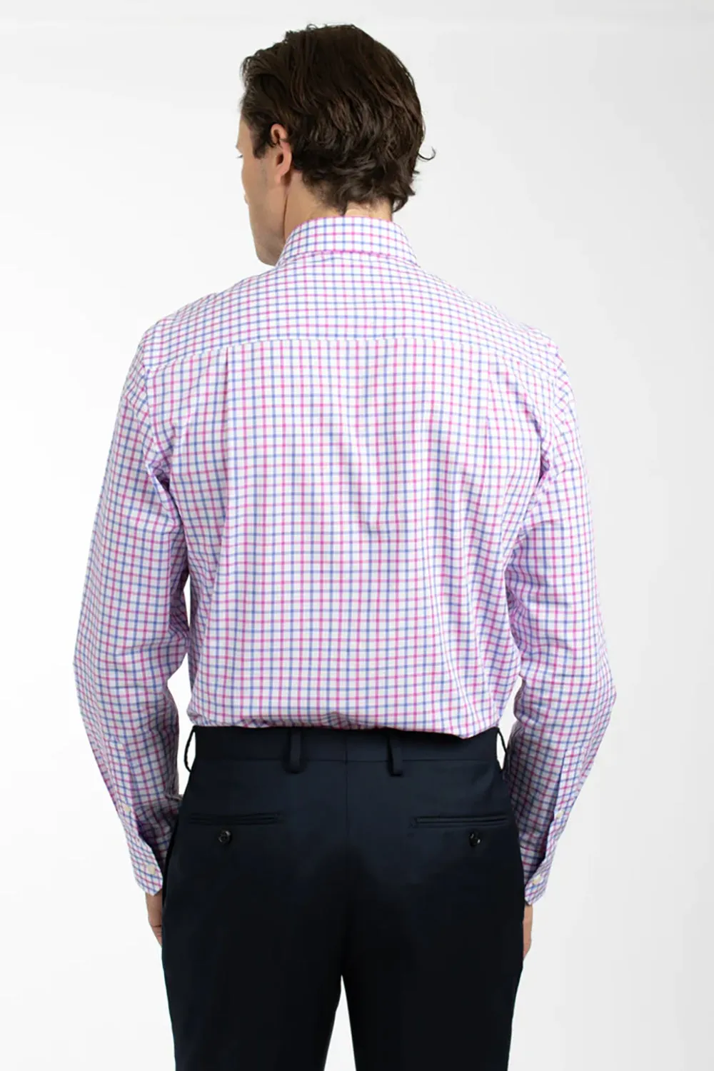 HARDY AMIES CONTEMPORARY FIT CHECK L/S DRESS SHIRT HA415S