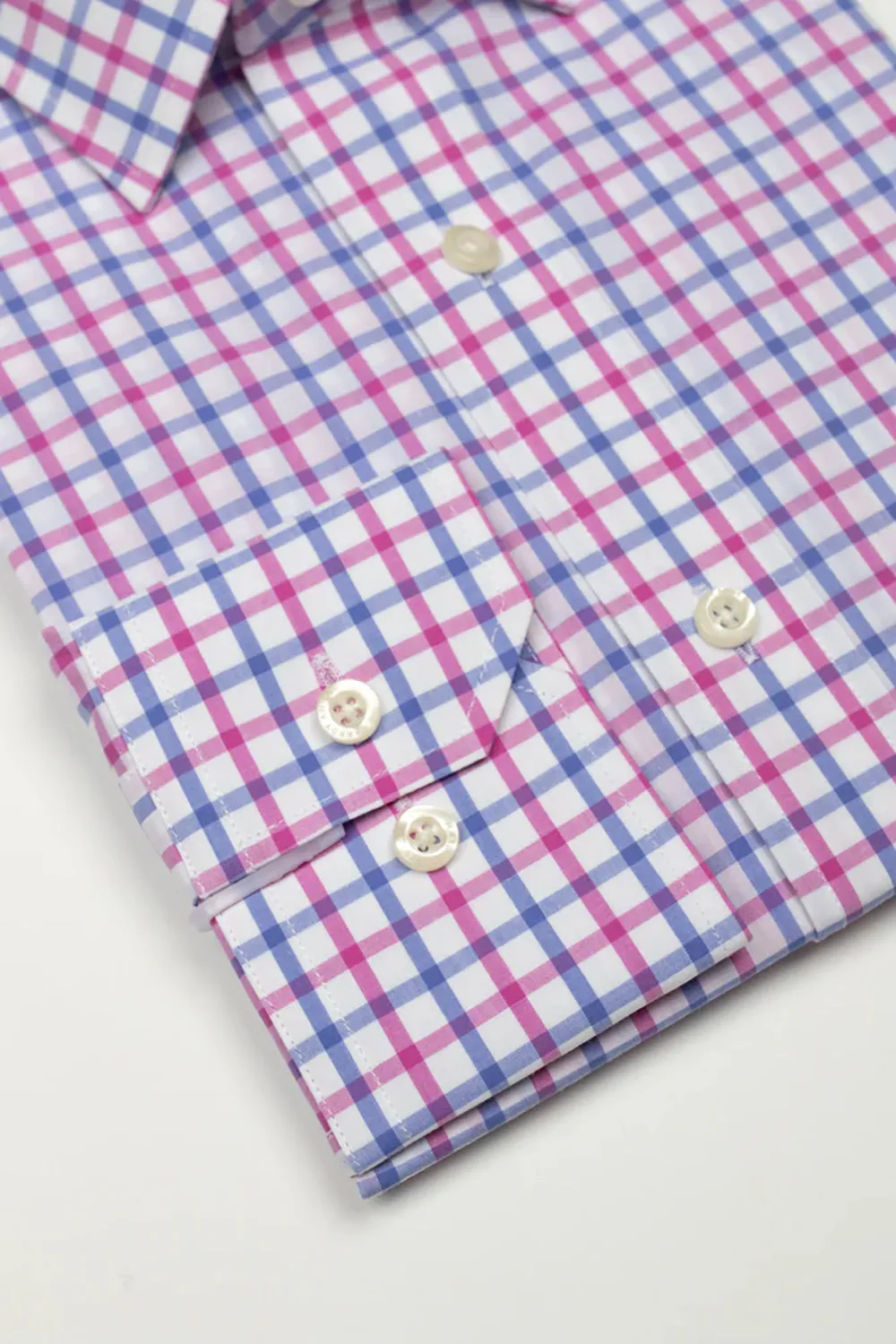 HARDY AMIES CONTEMPORARY FIT CHECK L/S DRESS SHIRT HA415S
