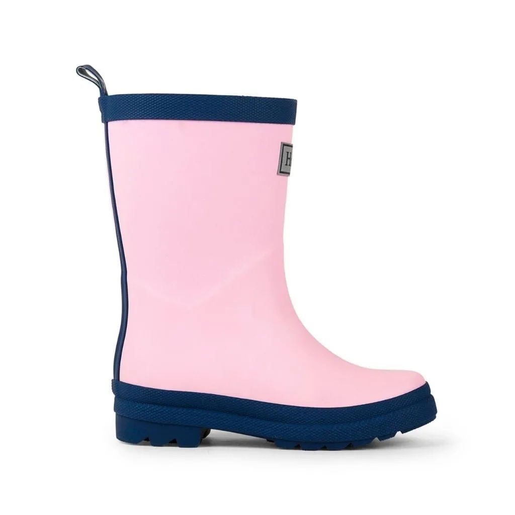 Hatley Classic Kids Rain Boots in Pink & Navy Matte