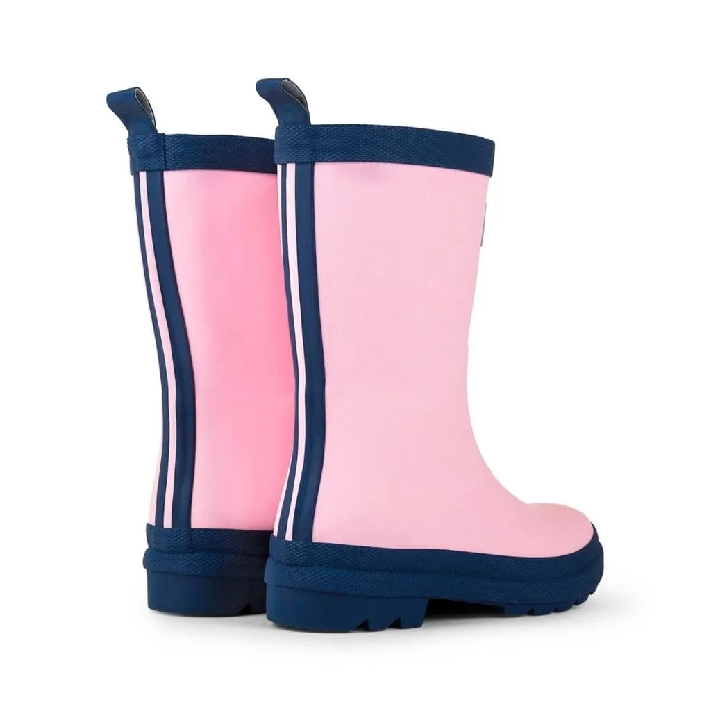 Hatley Classic Kids Rain Boots in Pink & Navy Matte