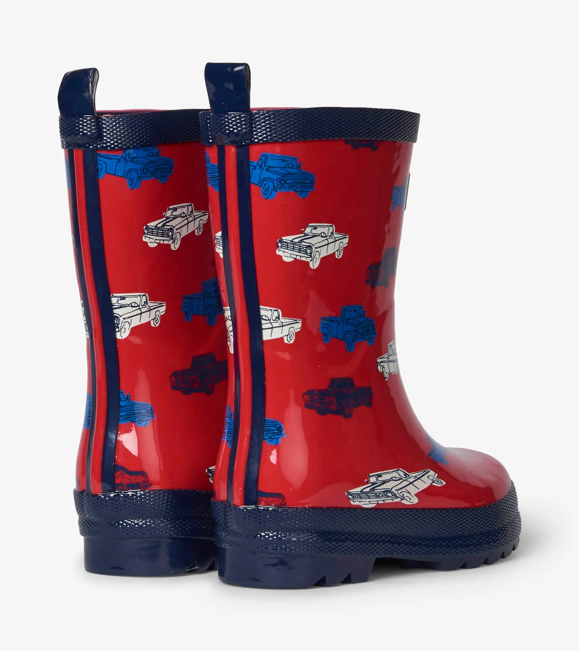 Hatley Kids Shiny Rain Boots - Pickup Trucks