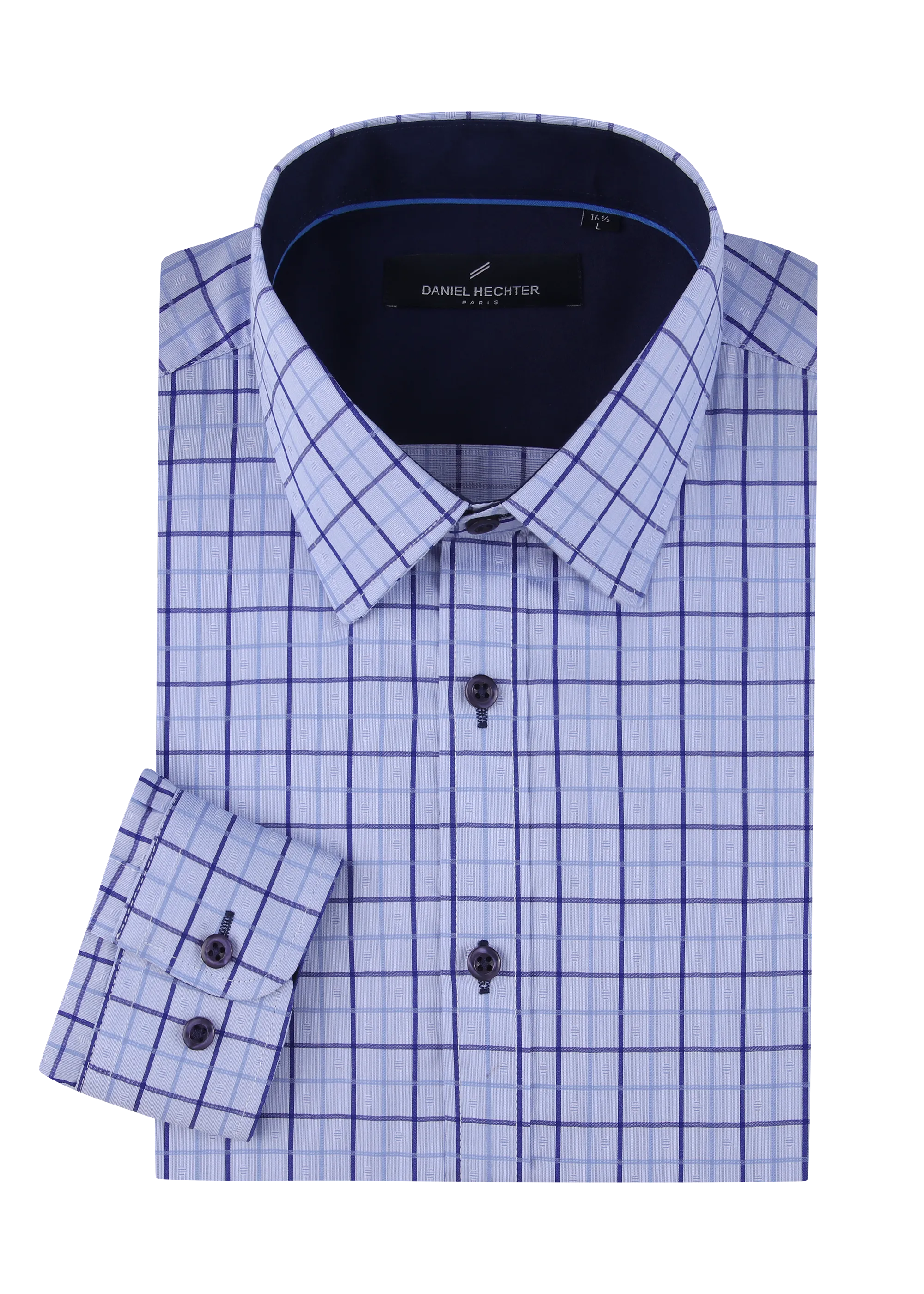 Hechter Paris Windowpane Slim Fit Dress Shirt