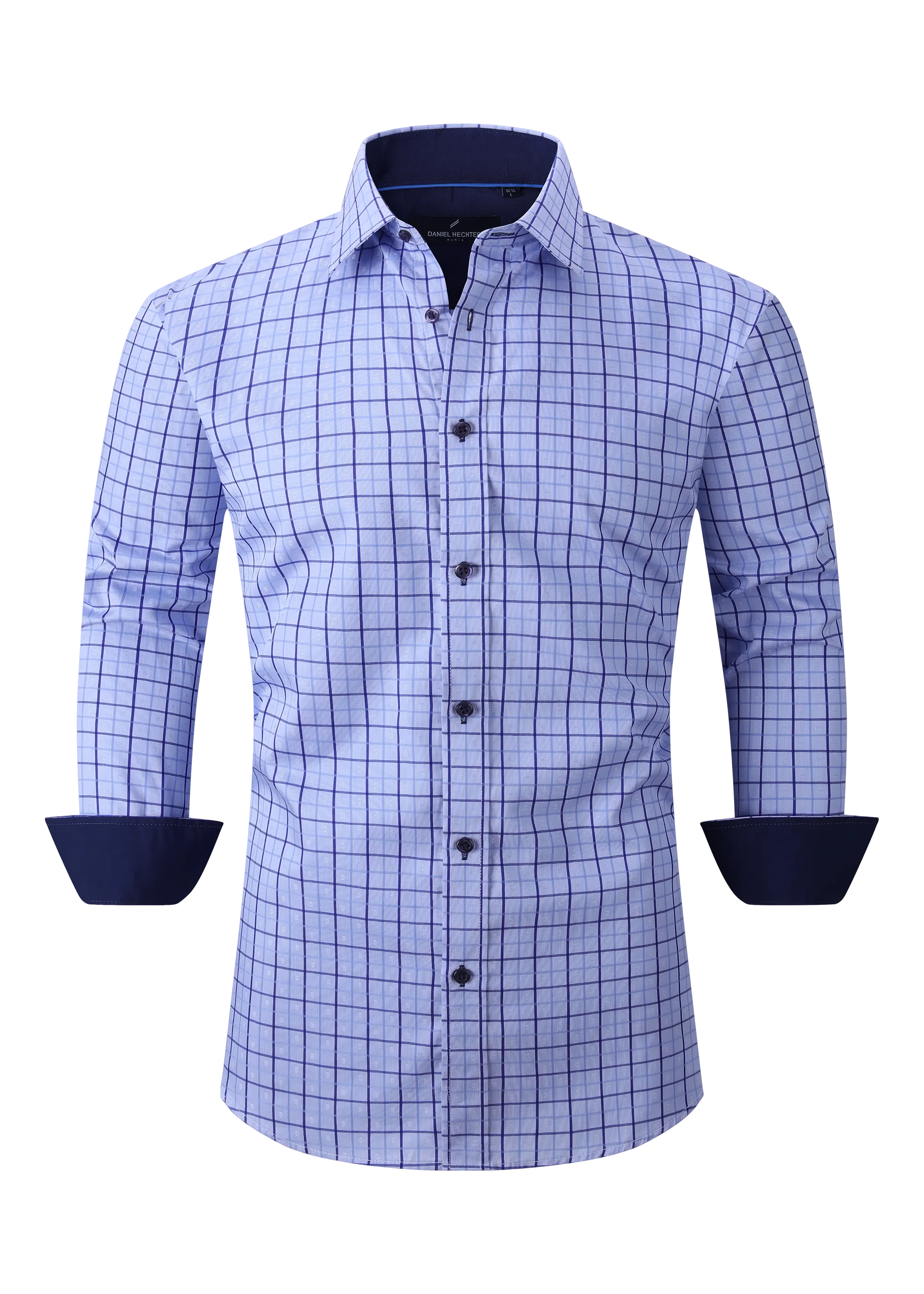 Hechter Paris Windowpane Slim Fit Dress Shirt
