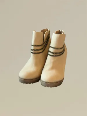 Heel Zip Back Chunky Style Women's Ankle Boots