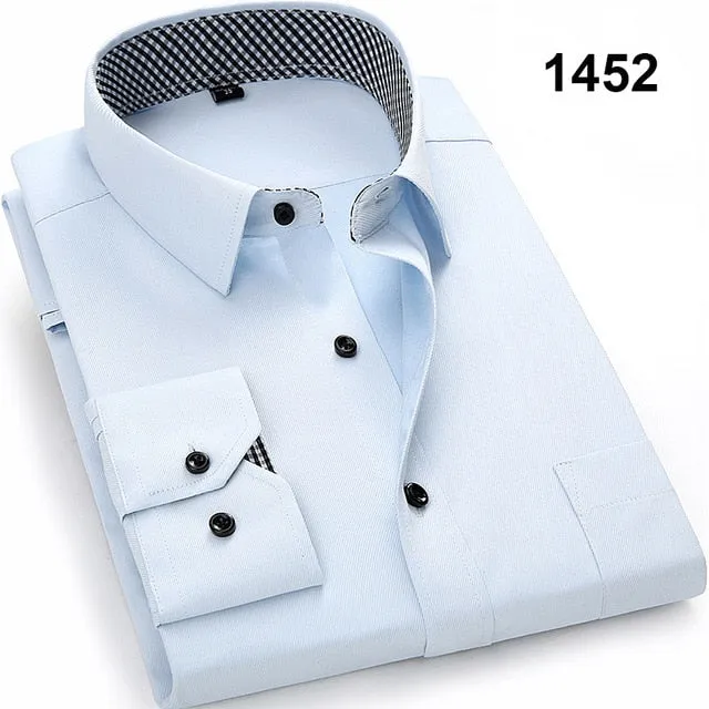 High Quality Men Shirt 2020 Spring Long Sleeve Dress Formal Business Work Shirt Men Twill Shirts Slim Fit Man White Shirts DS378