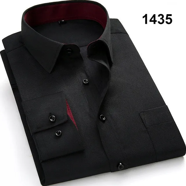 High Quality Men Shirt 2020 Spring Long Sleeve Dress Formal Business Work Shirt Men Twill Shirts Slim Fit Man White Shirts DS378