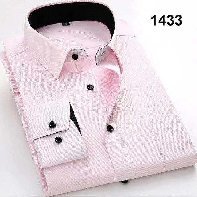 High Quality Men Shirt 2020 Spring Long Sleeve Dress Formal Business Work Shirt Men Twill Shirts Slim Fit Man White Shirts DS378